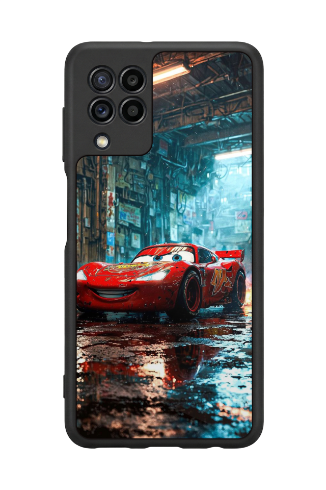 Samsung Galaxy M22 Uyumlu Şimsek McQueen Tasarımlı Glossy Premium Kılıf