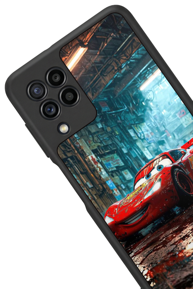 Samsung Galaxy M22 Uyumlu Şimsek McQueen Tasarımlı Glossy Premium Kılıf