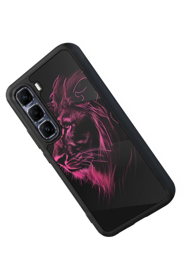 Infinix Hot 60 Pro Plus Uyumlu Aslan Tasarımlı Glossy Premium Kılıf