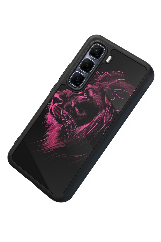 Infinix Hot 60 Pro Plus Uyumlu Aslan Tasarımlı Glossy Premium Kılıf