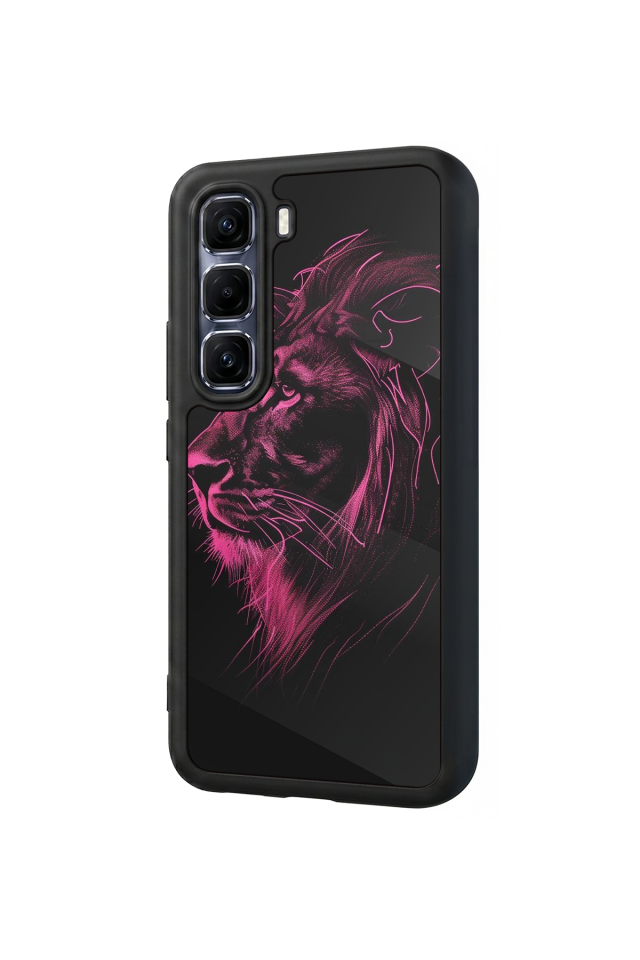 Infinix Hot 60 Pro Plus Uyumlu Aslan Tasarımlı Glossy Premium Kılıf