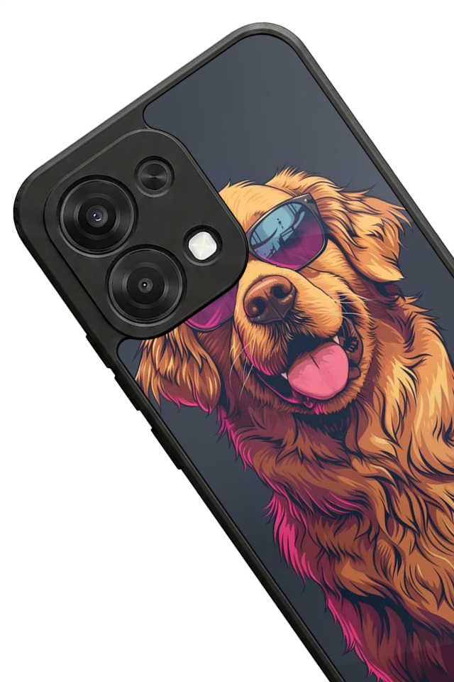 Oppo A6 Pro Uyumlu Golden Kopek Tasarımlı Glossy Premium Kılıf