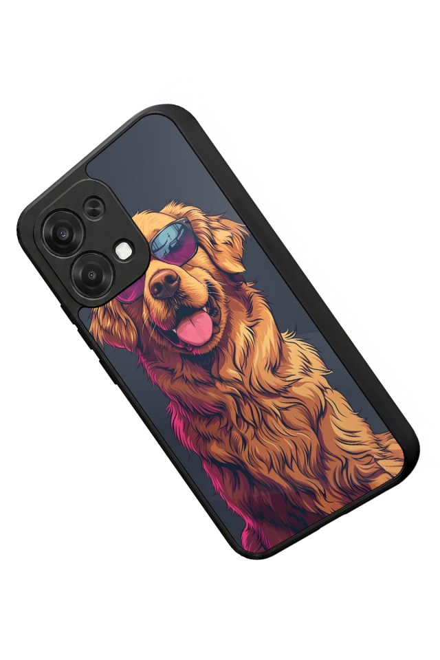 Oppo A6 Pro Uyumlu Golden Kopek Tasarımlı Glossy Premium Kılıf