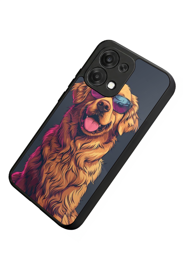 Oppo A6 Pro Uyumlu Golden Kopek Tasarımlı Glossy Premium Kılıf