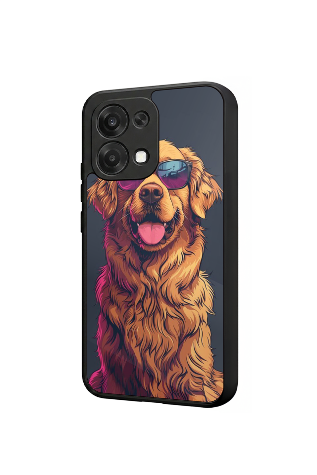 Oppo A6 Pro Uyumlu Golden Kopek Tasarımlı Glossy Premium Kılıf