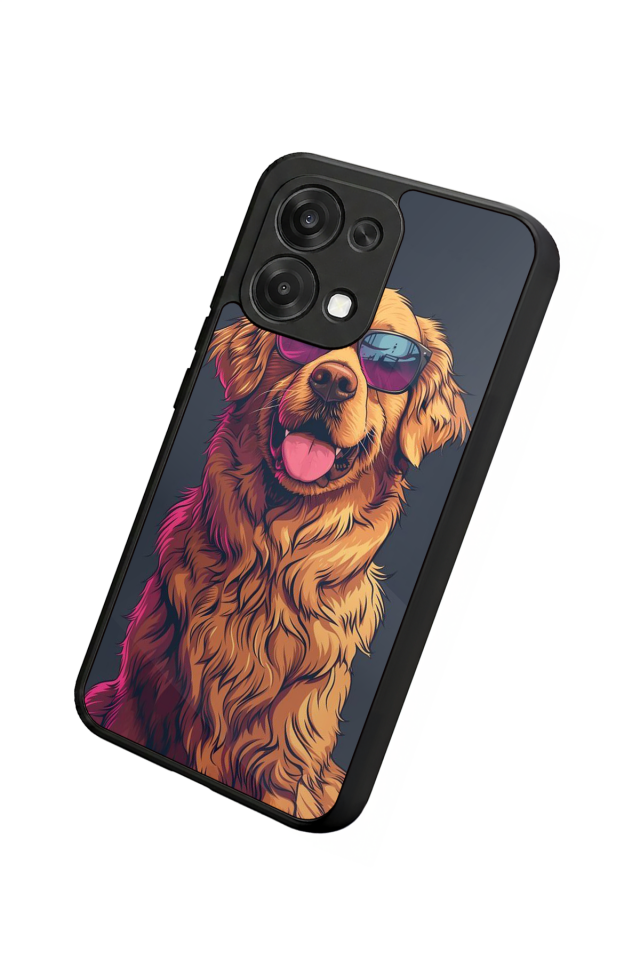 Oppo A6 Pro Uyumlu Golden Kopek Tasarımlı Glossy Premium Kılıf
