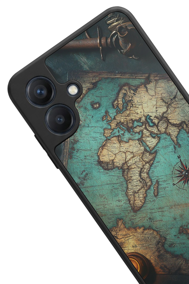 Samsung Galaxy A07 Uyumlu Harita Tasarımlı Glossy Premium Kılıf