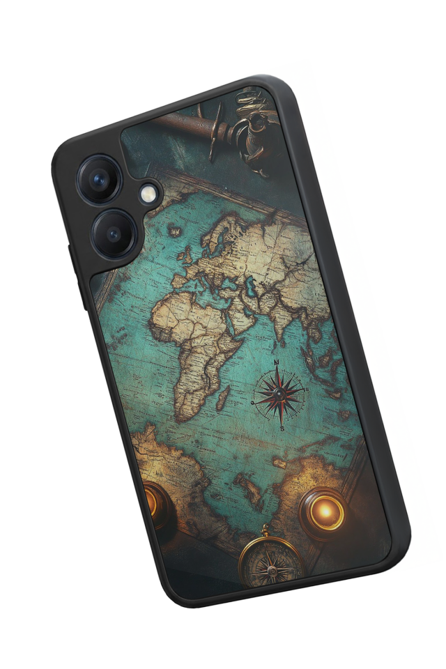 Samsung Galaxy A07 Uyumlu Harita Tasarımlı Glossy Premium Kılıf