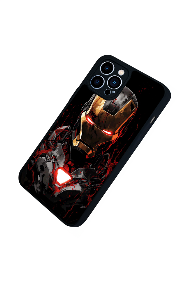 iPhone 12 Pro Max Uyumlu  Iron Man ( Demir Adam ) Tasarımlı Glossy Premium Kılıf