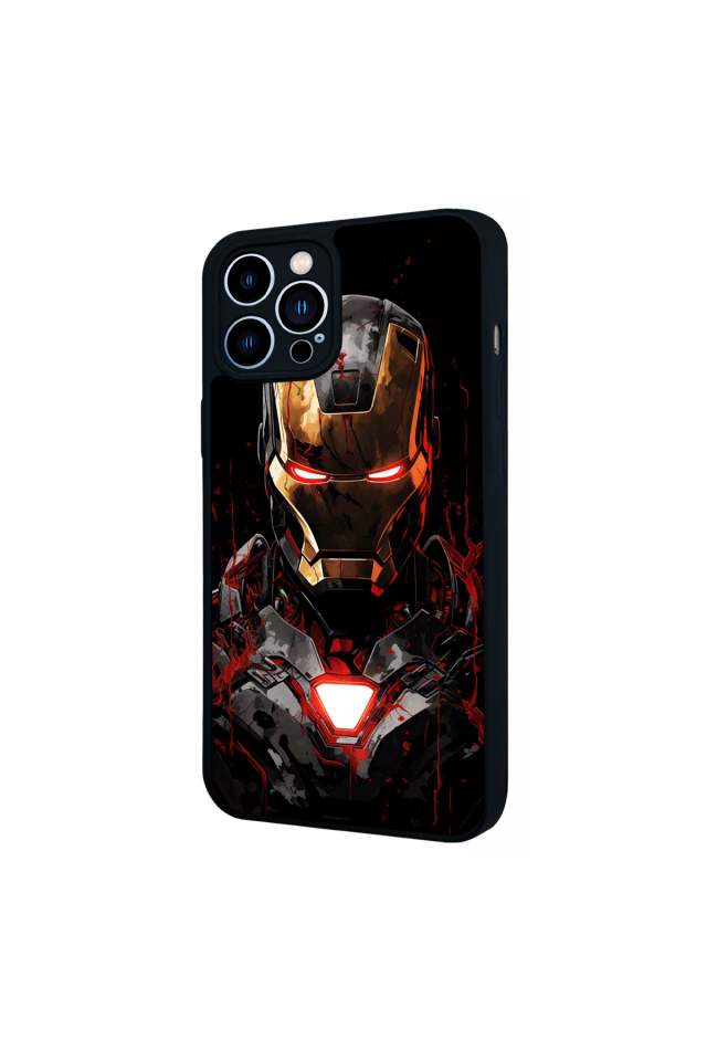 iPhone 12 Pro Max Uyumlu  Iron Man ( Demir Adam ) Tasarımlı Glossy Premium Kılıf