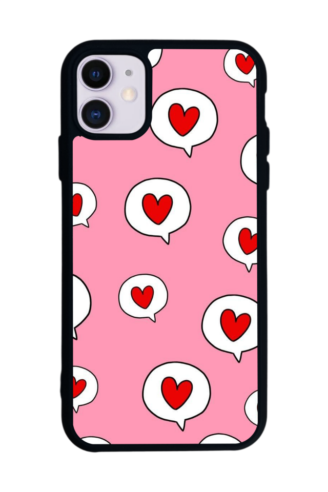 iPhone 11 Uyumlu Kalp Love Tasarımlı Glossy Premium Kılıf