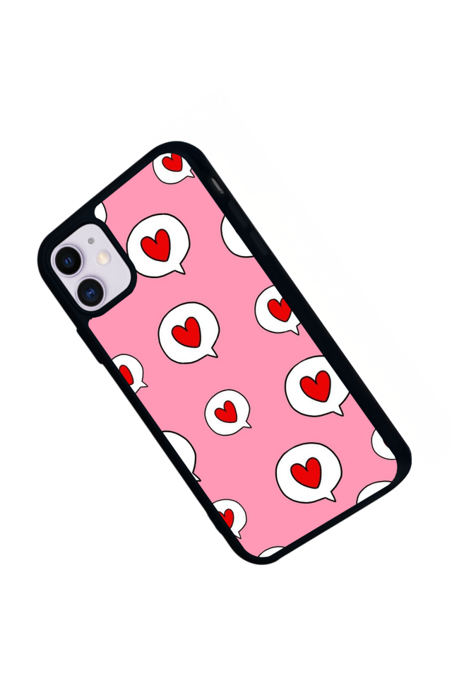iPhone 11 Uyumlu Kalp Love Tasarımlı Glossy Premium Kılıf