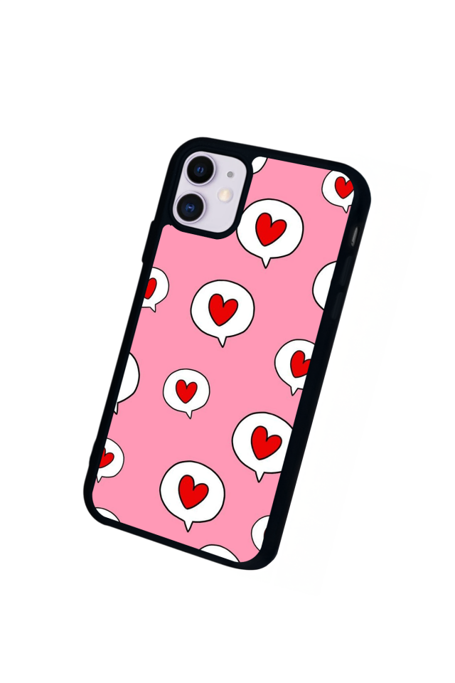 iPhone 11 Uyumlu Kalp Love Tasarımlı Glossy Premium Kılıf