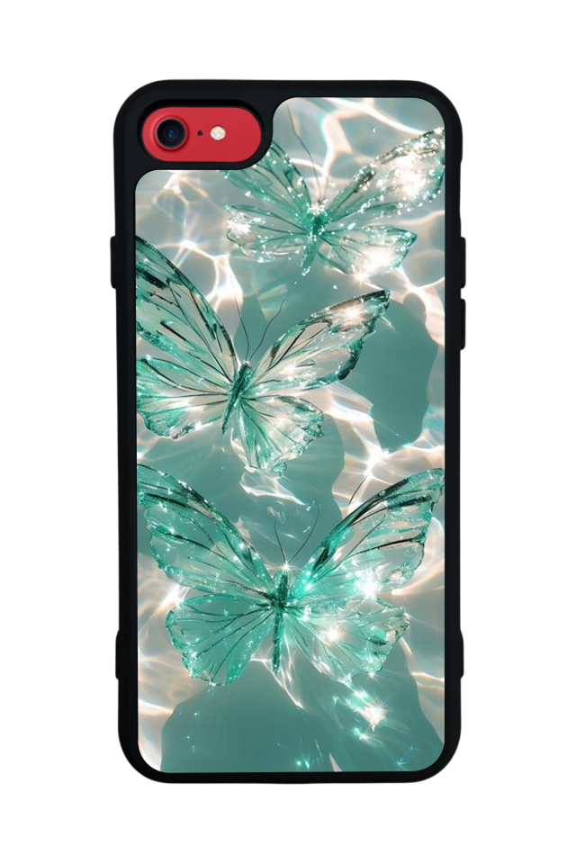 iPhone SE Uyumlu Kelebek Tasarımlı Glossy Premium Kılıf