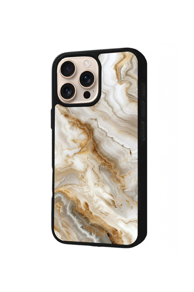 iPhone 14 Pro Uyumlu Mermer Marble Tasarımlı Glossy Premium Kılıf