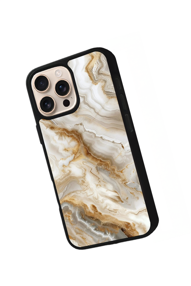 iPhone 14 Pro Uyumlu Mermer Marble Tasarımlı Glossy Premium Kılıf