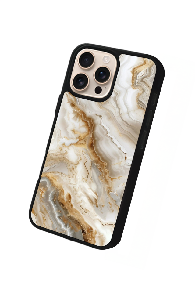 iPhone 14 Pro Uyumlu Mermer Marble Tasarımlı Glossy Premium Kılıf