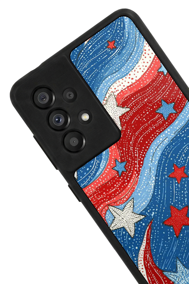 Samsung Galaxy A73 Uyumlu Retro Yildizlar Tasarımlı Glossy Premium Kılıf