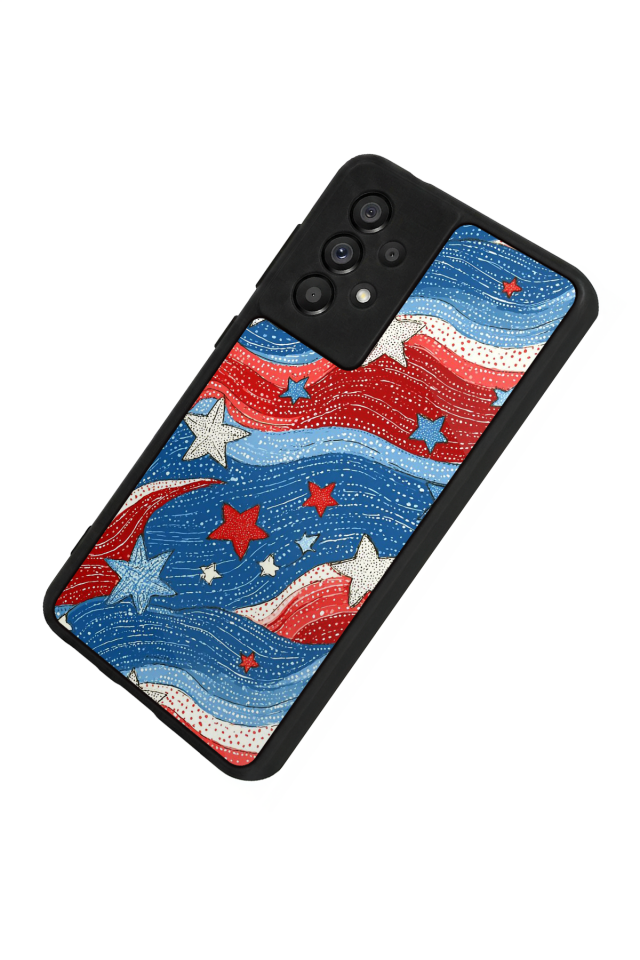 Samsung Galaxy A73 Uyumlu Retro Yildizlar Tasarımlı Glossy Premium Kılıf