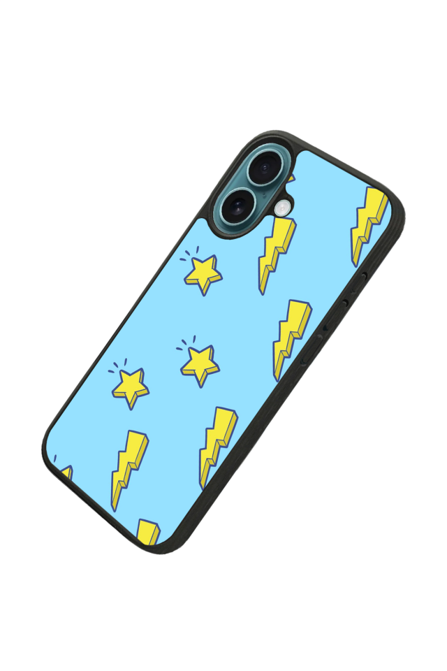 iPhone 16 Uyumlu Simsek Tasarımlı Glossy Premium Kılıf