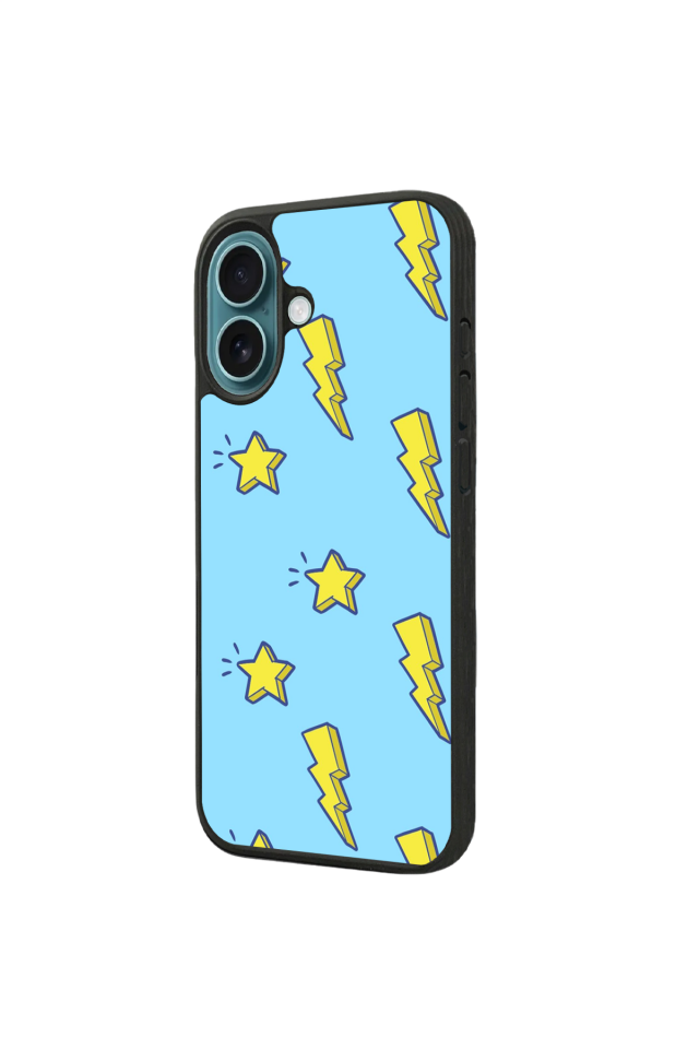 iPhone 16 Uyumlu Simsek Tasarımlı Glossy Premium Kılıf