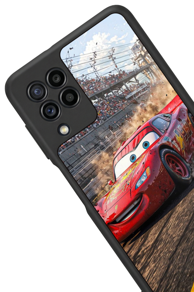 Samsung Galaxy M22 Uyumlu Şimsek McQueen Tasarımlı Glossy Premium Kılıf