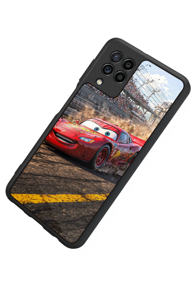 Samsung Galaxy M22 Uyumlu Şimsek McQueen Tasarımlı Glossy Premium Kılıf