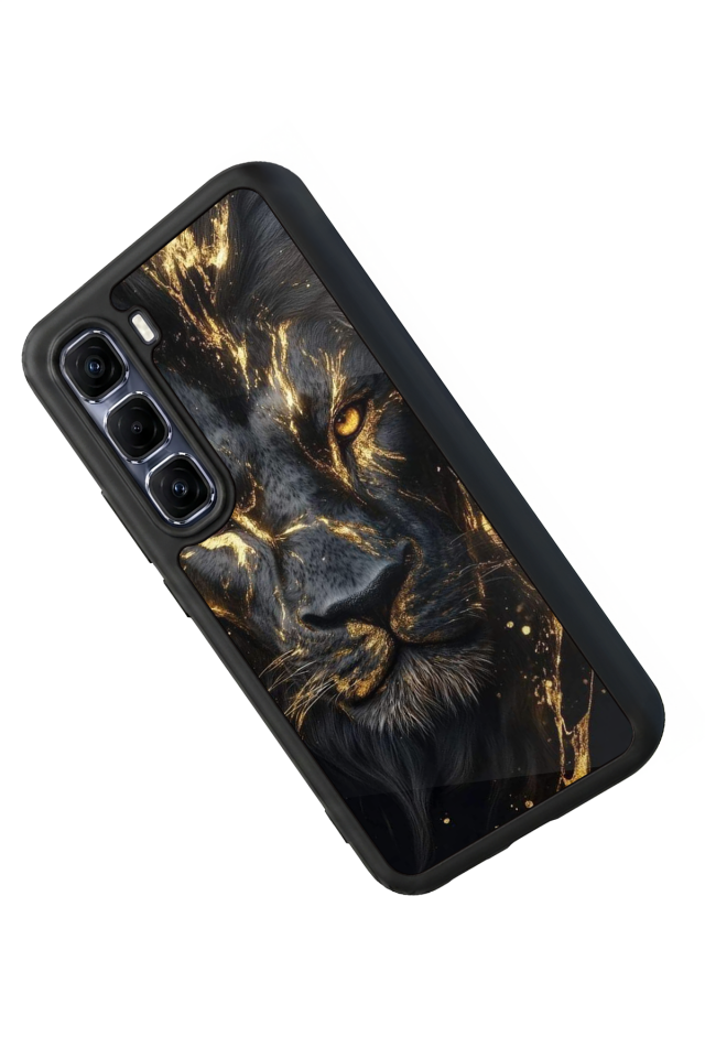 Infinix Hot 60 Pro Plus Uyumlu Aslan Tasarımlı Glossy Premium Kılıf