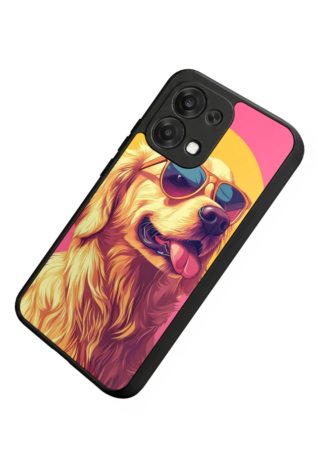 Oppo A6 Pro Uyumlu Golden Kopek Tasarımlı Glossy Premium Kılıf