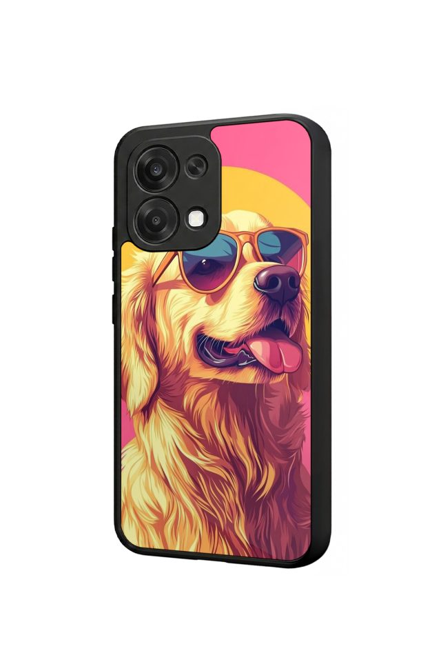 Oppo A6 Pro Uyumlu Golden Kopek Tasarımlı Glossy Premium Kılıf