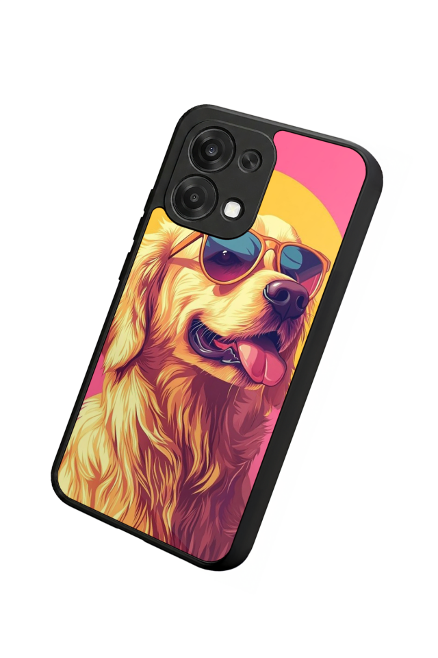 Oppo A6 Pro Uyumlu Golden Kopek Tasarımlı Glossy Premium Kılıf