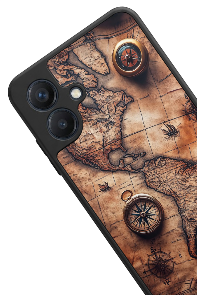 Samsung Galaxy A07 Uyumlu Harita Tasarımlı Glossy Premium Kılıf