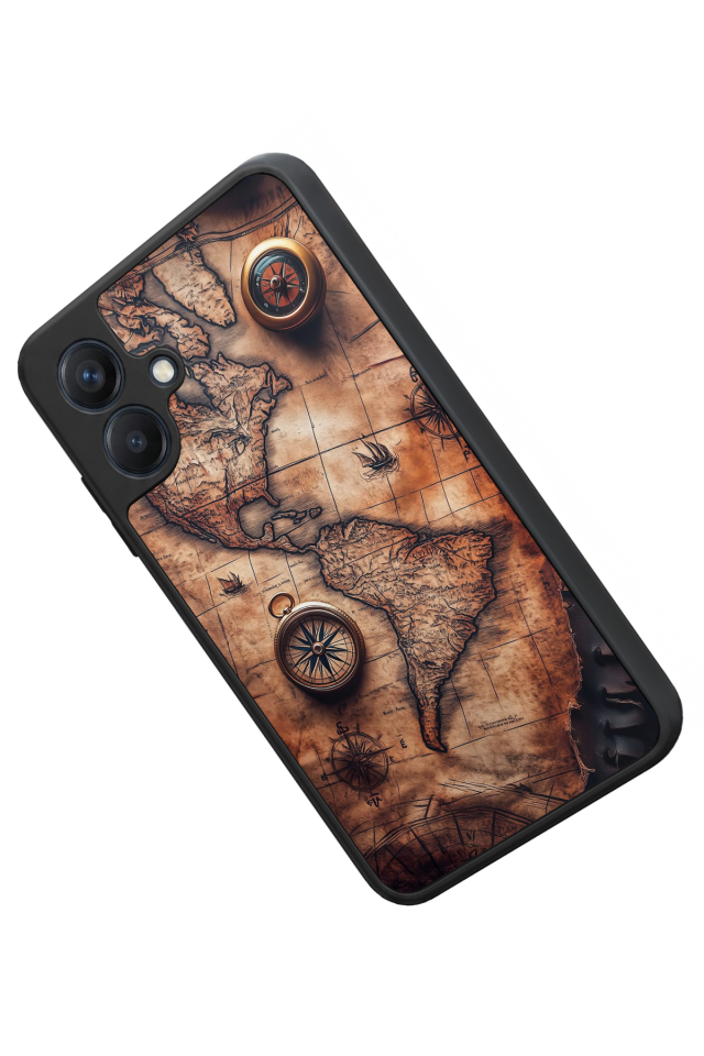 Samsung Galaxy A07 Uyumlu Harita Tasarımlı Glossy Premium Kılıf