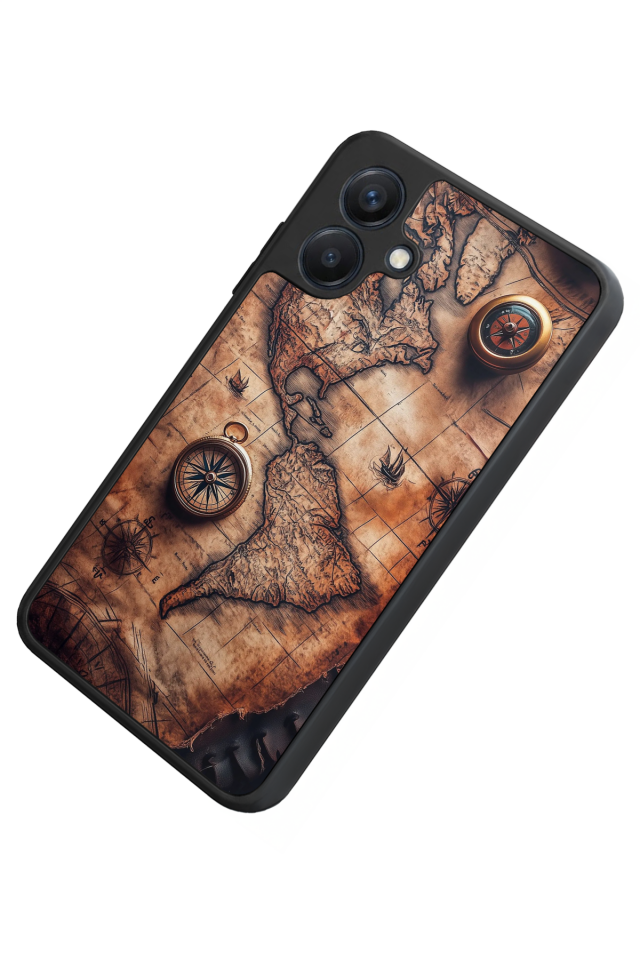 Samsung Galaxy A07 Uyumlu Harita Tasarımlı Glossy Premium Kılıf