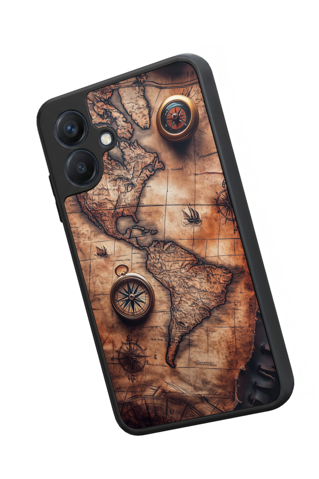 Samsung Galaxy A07 Uyumlu Harita Tasarımlı Glossy Premium Kılıf