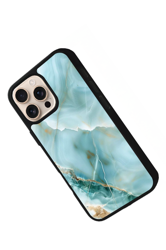 iPhone 14 Pro Uyumlu Mermer Marble Tasarımlı Glossy Premium Kılıf