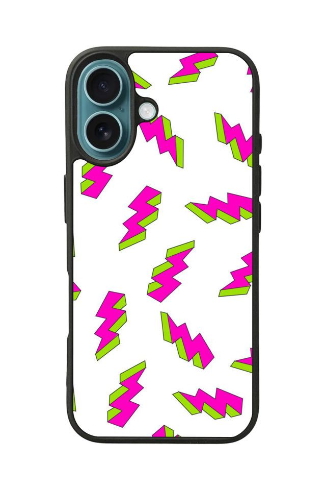 iPhone 16 Uyumlu Simsek Tasarımlı Glossy Premium Kılıf