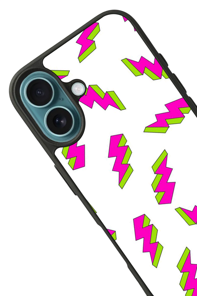 iPhone 16 Uyumlu Simsek Tasarımlı Glossy Premium Kılıf