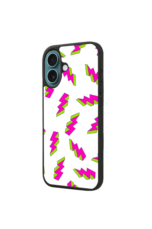 iPhone 16 Uyumlu Simsek Tasarımlı Glossy Premium Kılıf