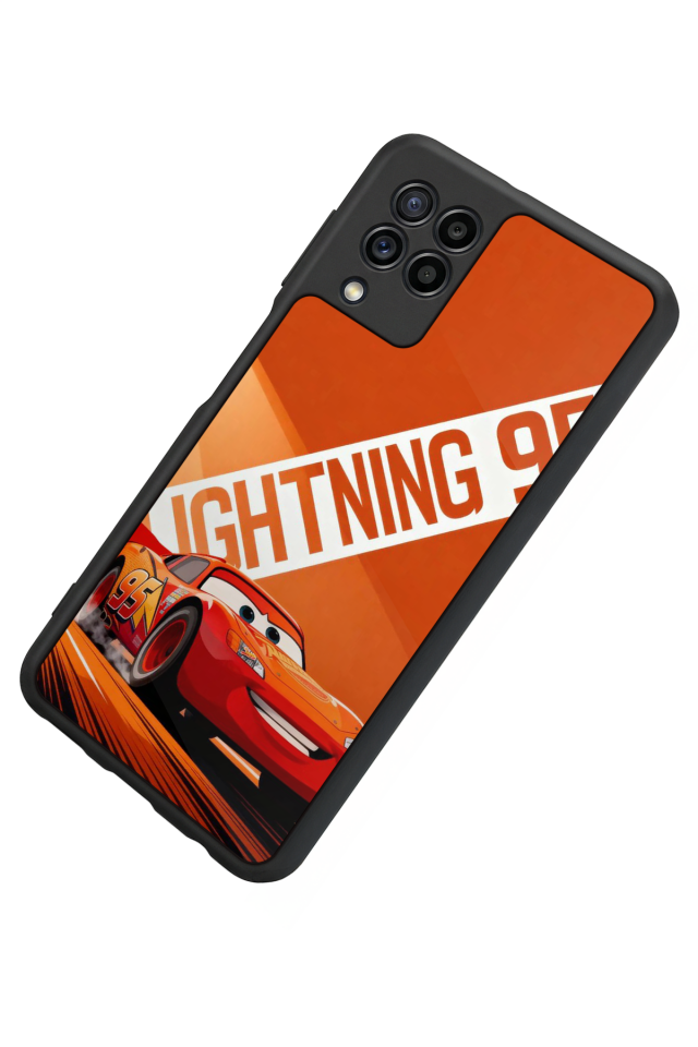 Samsung Galaxy M22 Uyumlu Şimsek McQueen Tasarımlı Glossy Premium Kılıf