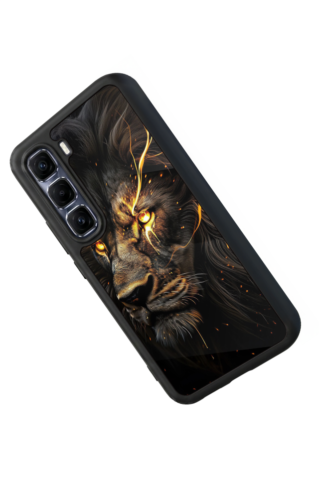 Infinix Hot 60 Pro Plus Uyumlu Aslan Tasarımlı Glossy Premium Kılıf