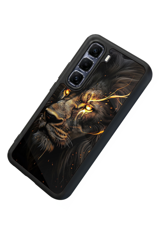 Infinix Hot 60 Pro Plus Uyumlu Aslan Tasarımlı Glossy Premium Kılıf