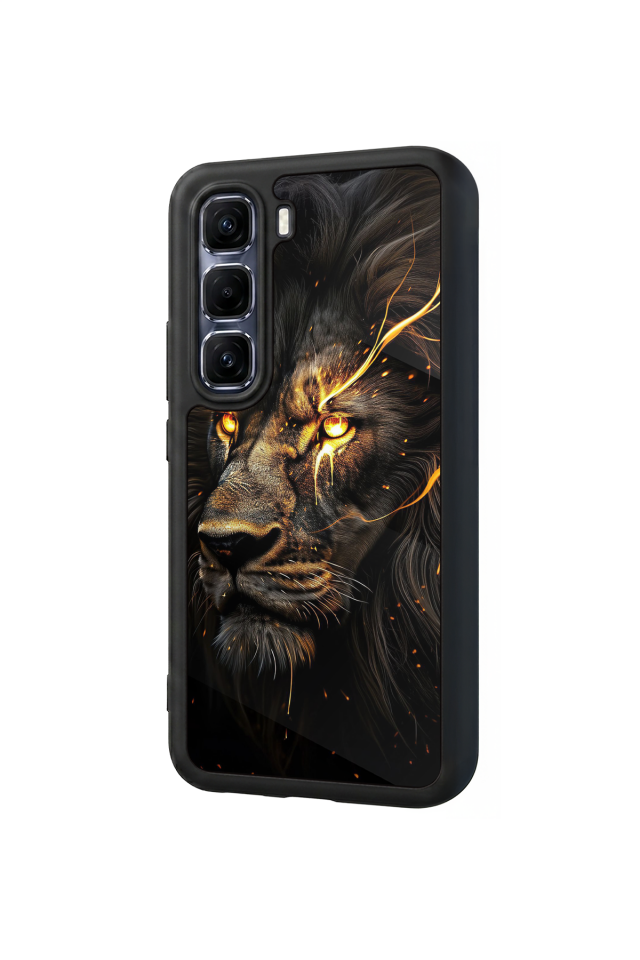 Infinix Hot 60 Pro Plus Uyumlu Aslan Tasarımlı Glossy Premium Kılıf