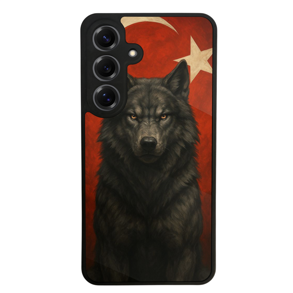 Samsung Galaxy S25 Uyumlu Bozkurt Tasarımlı Glossy Premium Kılıf