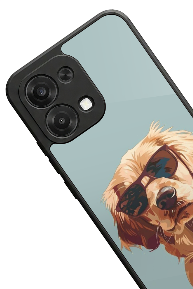 Oppo A6 Pro Uyumlu Golden Kopek Tasarımlı Glossy Premium Kılıf
