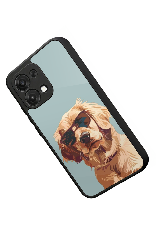 Oppo A6 Pro Uyumlu Golden Kopek Tasarımlı Glossy Premium Kılıf