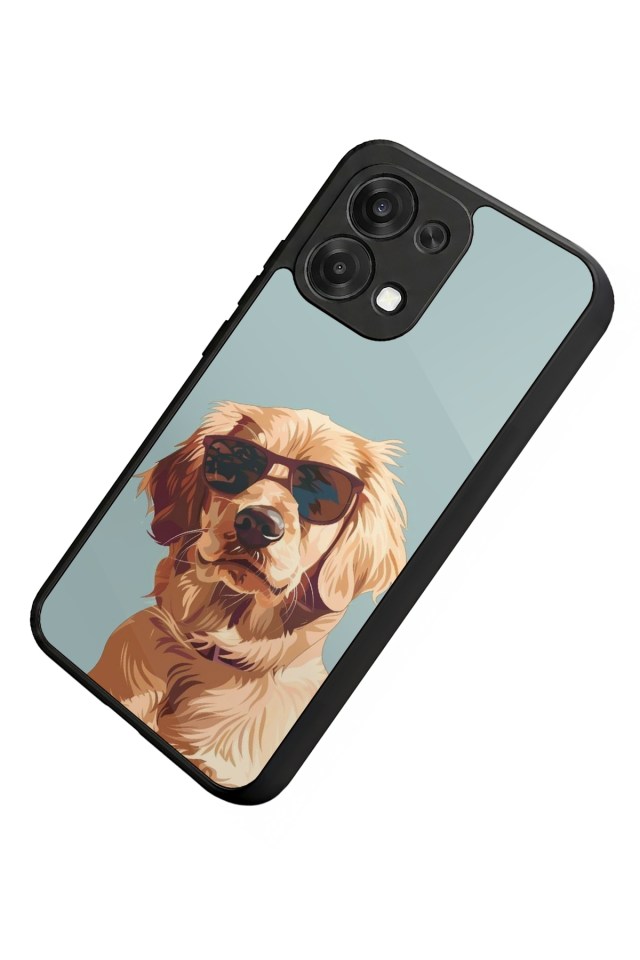 Oppo A6 Pro Uyumlu Golden Kopek Tasarımlı Glossy Premium Kılıf