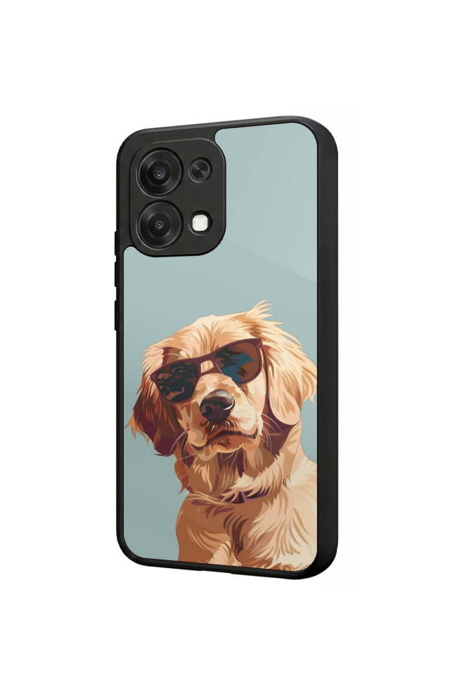 Oppo A6 Pro Uyumlu Golden Kopek Tasarımlı Glossy Premium Kılıf