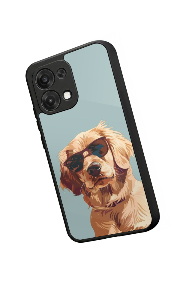 Oppo A6 Pro Uyumlu Golden Kopek Tasarımlı Glossy Premium Kılıf