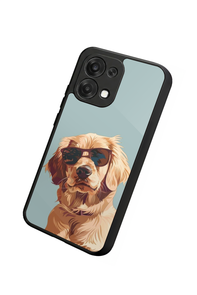 Oppo A6 Pro Uyumlu Golden Kopek Tasarımlı Glossy Premium Kılıf